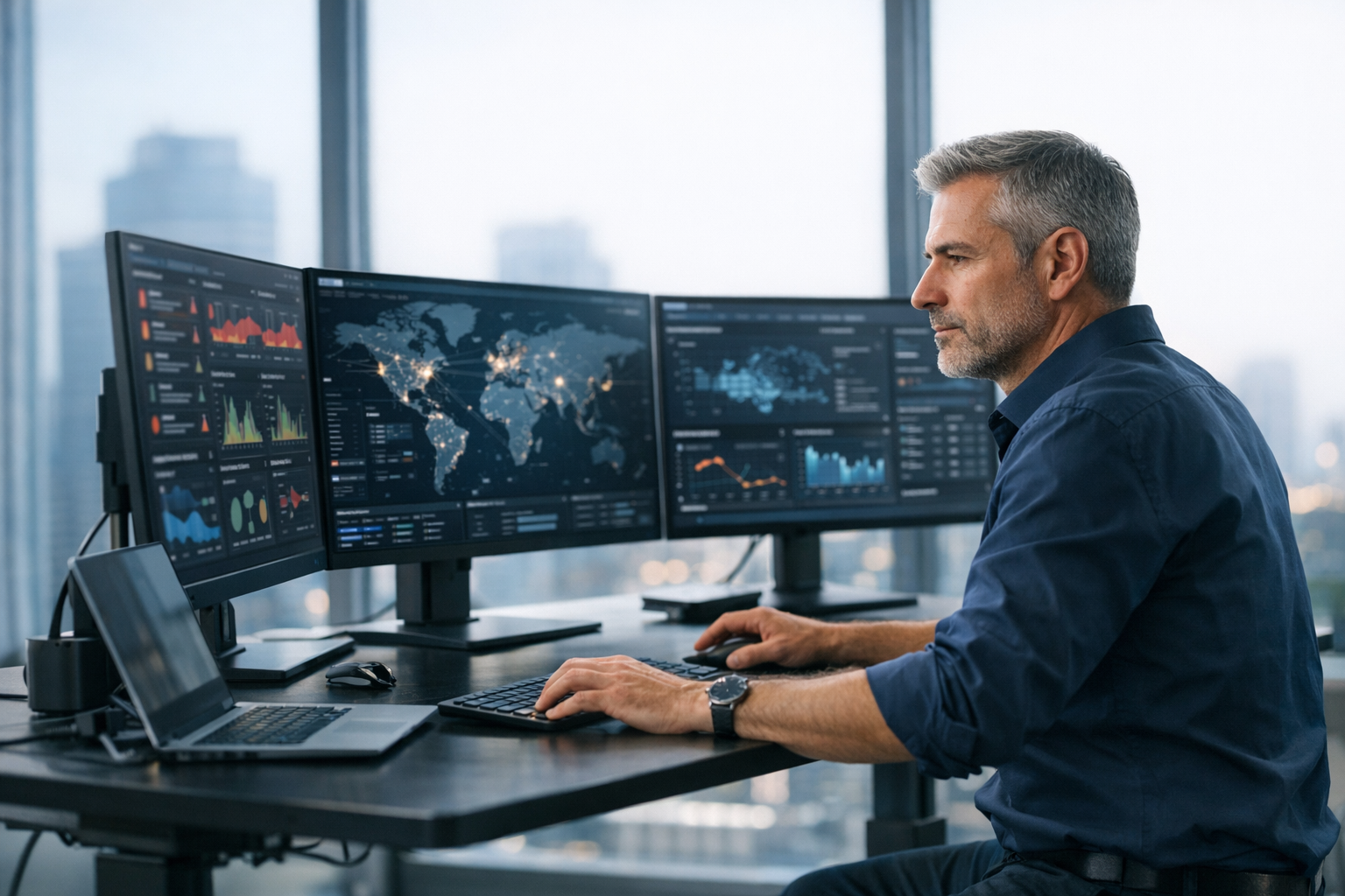 Security leadership team in modern office